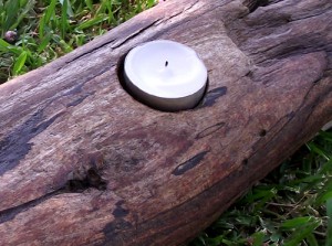 driftwood votive candle holder